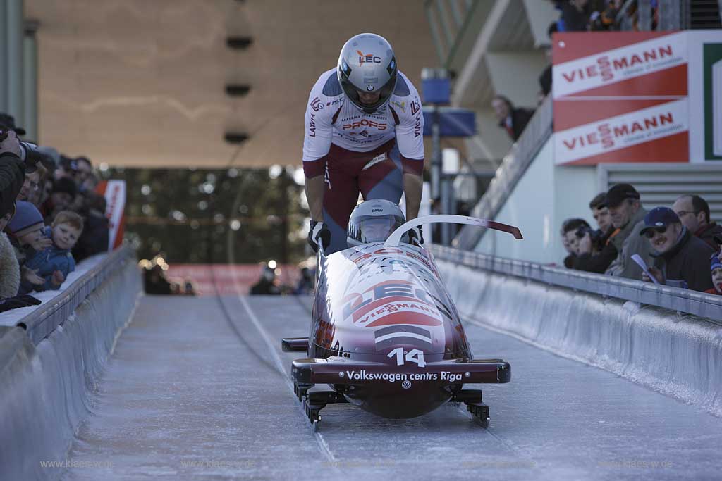 Winterberg, Viessmann FIBT World Cup Bob, Bobbahn, Zweierbob, Start,