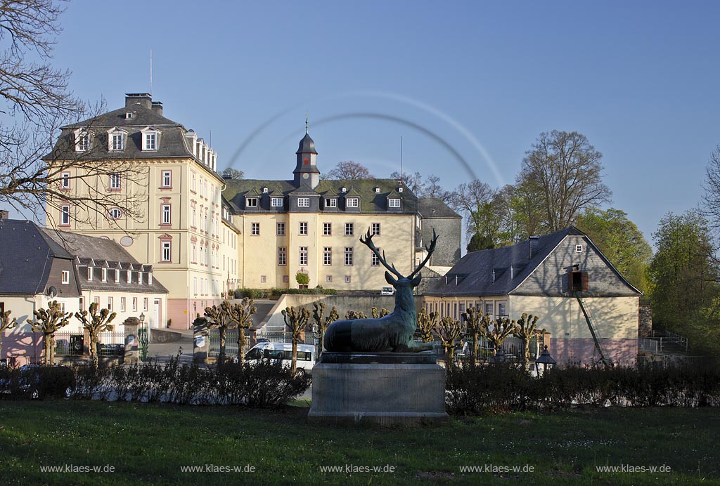 Bad Laasphe, Schloss Wittgenstein im stimmungsvollen Abendlicht; Bad Laasphe, castle Wittgenstein