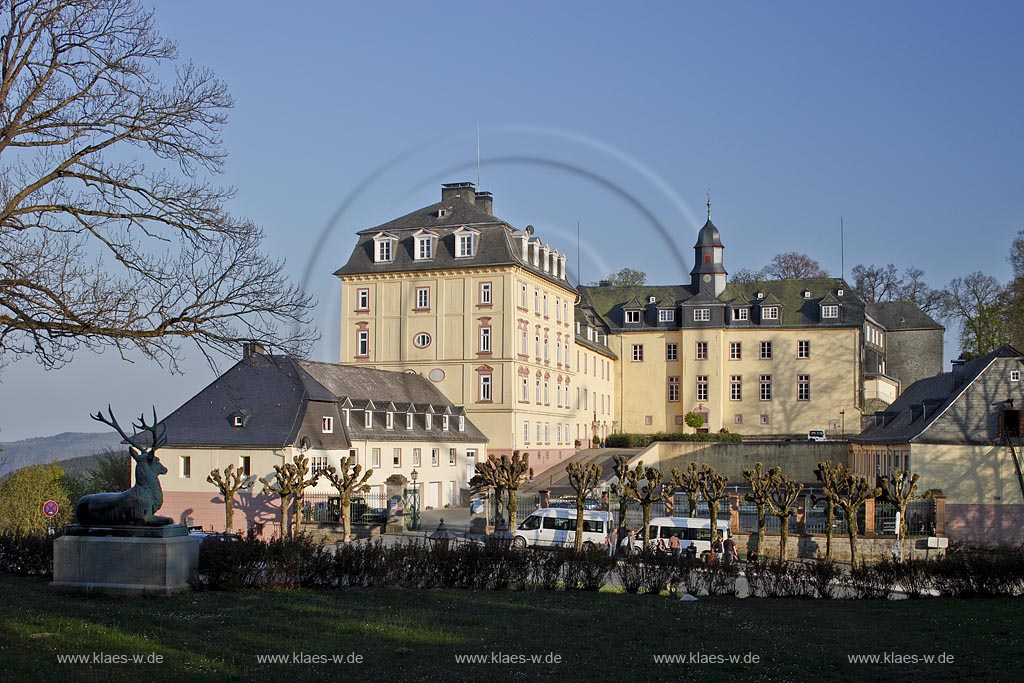 Bad Laasphe, Schloss Wittgenstein im stimmungsvollen Abendlicht; Bad Laasphe, castle Wittgenstein