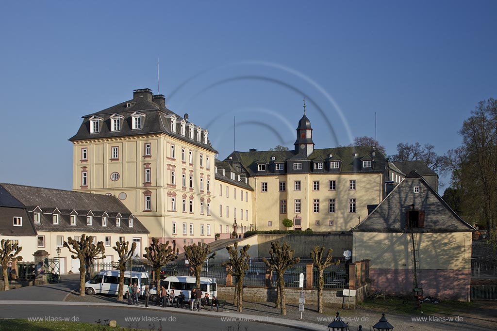 Bad Laasphe, Schloss Wittgenstein im stimmungsvollen Abendlicht; Bad Laasphe, castle Wittgenstein