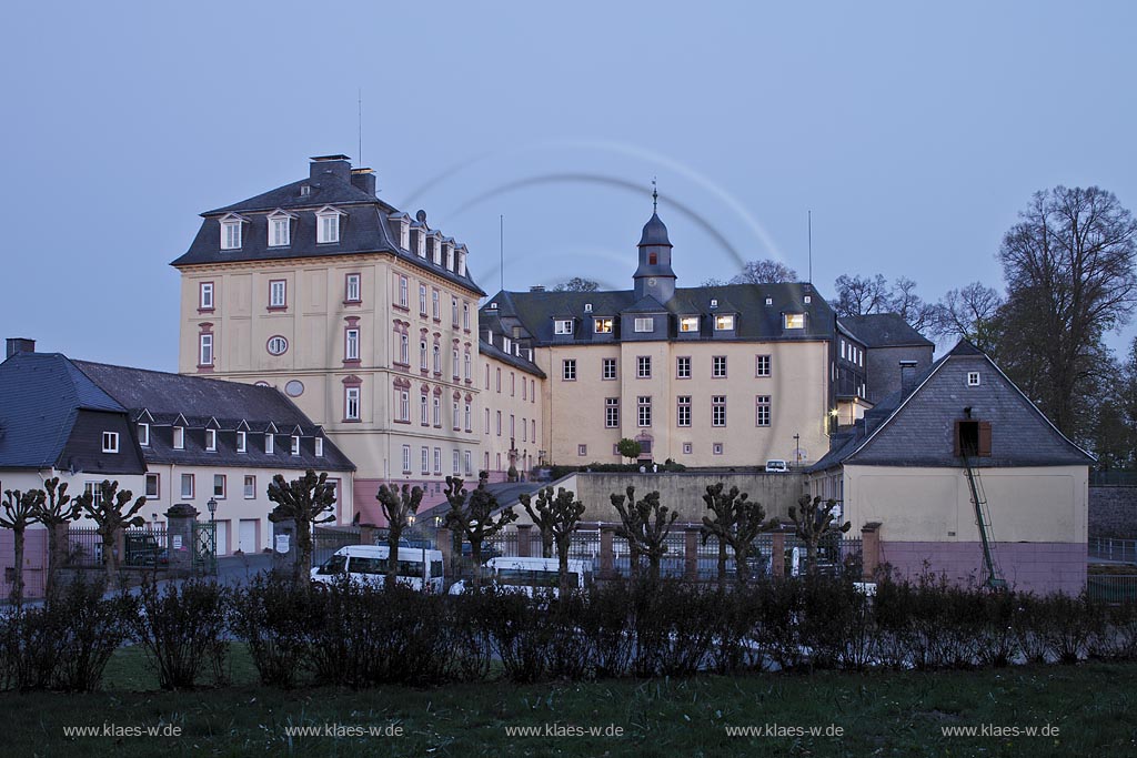 Bad Laasphe, Schloss Wittgenstein zur blauen Stundet; Bad Laasphe, castle Wittgenstein during blue hour