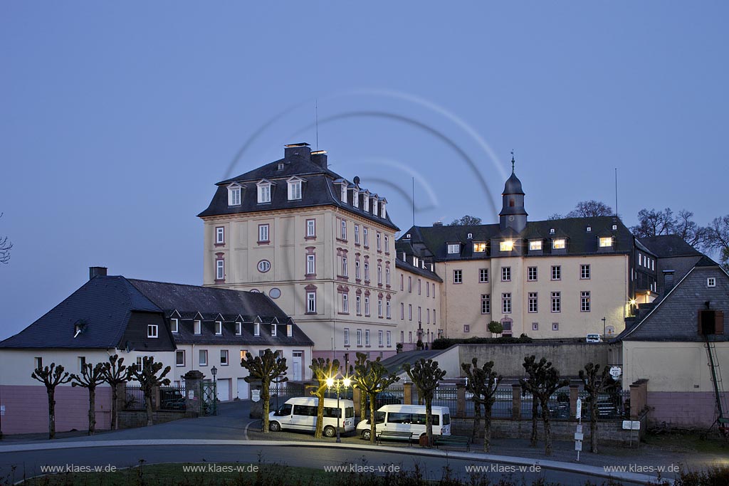 Bad Laasphe, Schloss Wittgenstein zur blauen Stundet; Bad Laasphe, castle Wittgenstein during blue hour