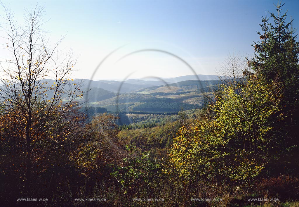 Dreifichten, Eisenstrasse, Rothaargebirge, Siegerland, Blick auf Landschaft bei Dreifichten