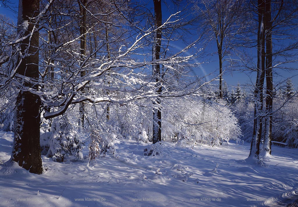 Eisenstrasse, Kreis Siegen-Wittgenstein, Siegerland, Blick auf Winterlandschaft