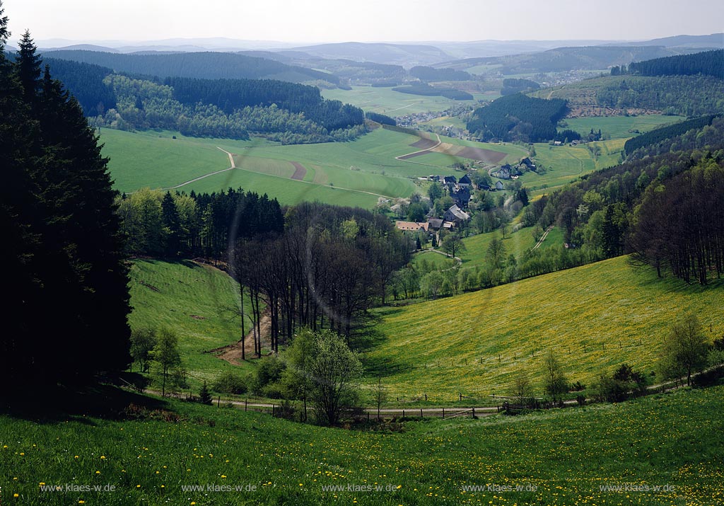 Oberndorf, Hilchenbach, Kreis Siegen-Wittgenstein, Siegerland, Blick auf Ort und Landschaft