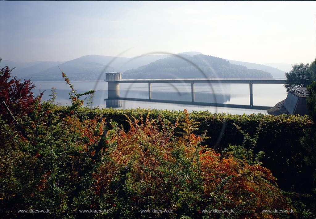 Brauersdorf, Obernau Talsperre, Obernautalsperre, Kreis Siegen-Wittgenstein, Siegerland, Blick auf Obernautalsperre