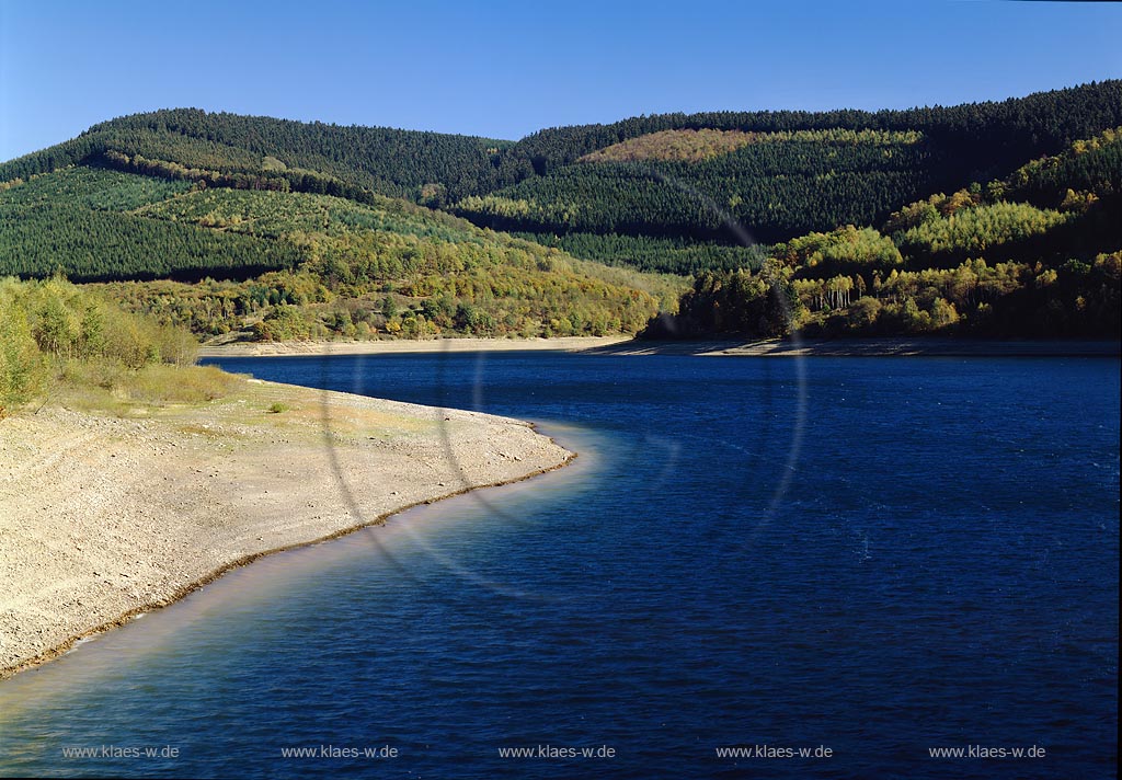 Brauersdorf, Obernau Talsperre, Obernautalsperre, Kreis Siegen-Wittgenstein, Siegerland, Blick auf Obernautalsperre