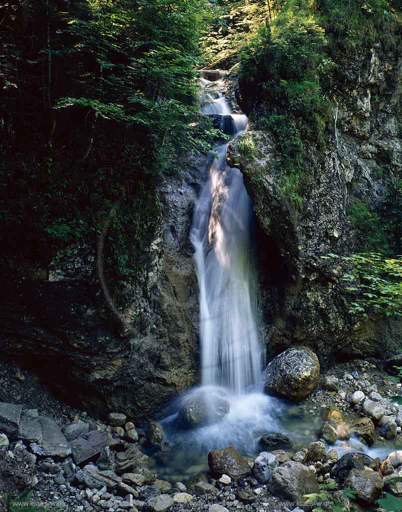 Unterammergau, Werdenfelser Land, Garmisch-Partenkirchen, Ettal, Blick auf Schleifmuehlenklamm, Klamm