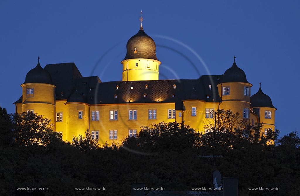 Montabaur, Blick auf das Schloss, welches  das Wahrzeichen der Stadt Montabaur im Westerwald ist;