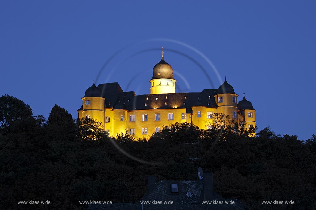 Montabaur, Blick auf das Schloss, welches  das Wahrzeichen der Stadt Montabaur im Westerwald ist;