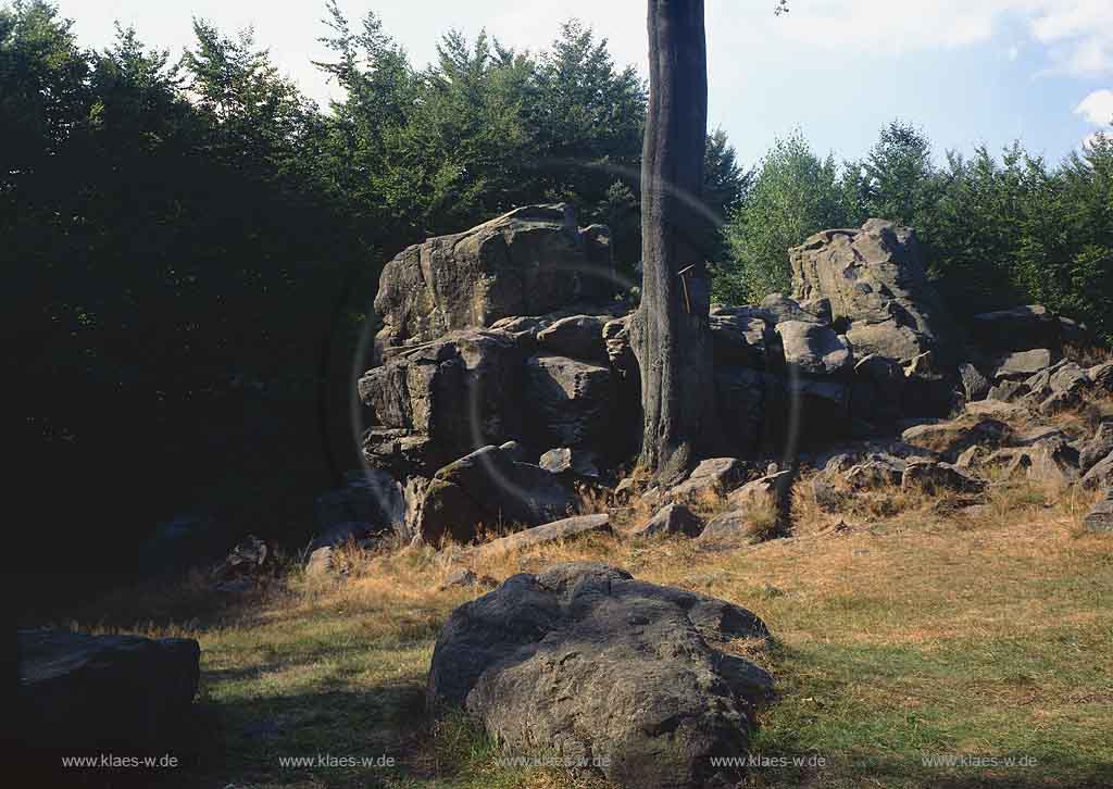 Bad Marienberg, Westerwaldkreis, Blick auf grosser, groer Wolfstein, Westerwald