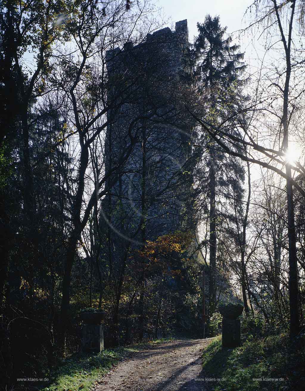 Hhr-Grenzhausen, Grenzau, Westerwald, Westerwaldkreis, Blick auf Burg Grenzau, Burg Grofreuden, Gransioie, Burgruine