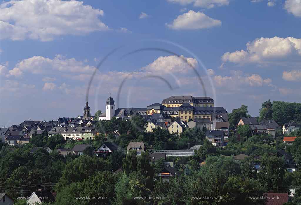 Hachenburg, Westerwaldkreis, Westerwald, Blick auf Ort Hachenburg