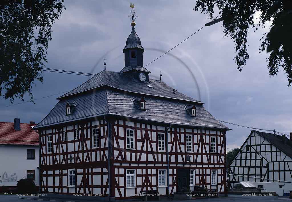 Rehe, Westerwaldkreis, Westerwald, Blick auf Brgermeisterhaus, Buergermeisterhaus